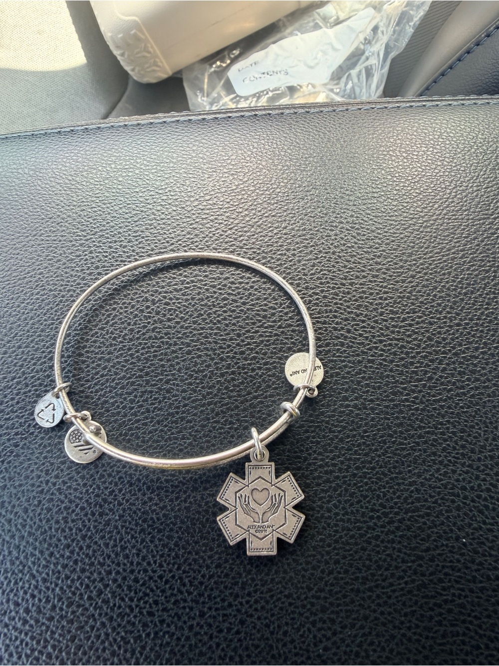 Alex and Ani Mixed Metal Charm Bangle Set in Silver and Rose-Gold Tones - Picture 2 of 11